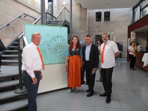v.l. Obermeister H.Hufnagel, Gala v. Reichenfels, OB Dr.Thomas Jung, Karl-Heinz Kowarsch