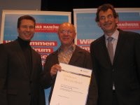 Goldener Meisterbrief Hans Gehring, Landrat Matthias Dießl, Bürgermeister Hans Völkl