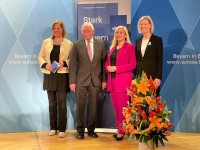 Talk-Quartett in Brüssel: Christine Völzow, Konrad Ammon, Ministerin Melanie Huml und MdEP Angelika Niebler (v.l.). 